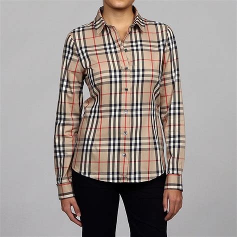 women's burberry plaid shirt|burberry long sleeve shirt women's.